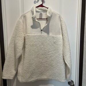 Cozy White Sherpa Pullover